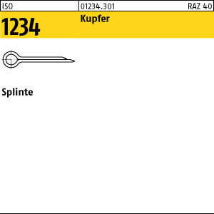 100 Splinte ISO 1234 Kupfer 4x50