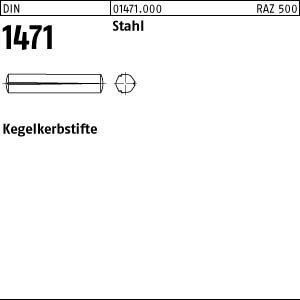 250 Kegelkerbstifte DIN 1471 Stahl 2,5x6