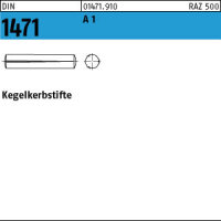 100 Edelstahl A1 Kegelkerbstifte DIN 1471 1.4305 5x10