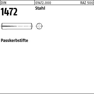 25 Passkerbstifte DIN 1472 Stahl 10x50