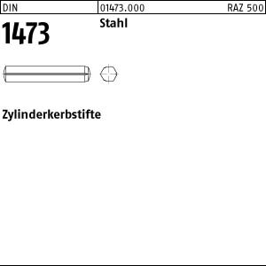 100 Zylinderkerbstifte DIN 1473 Stahl 6x26