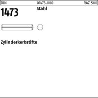 25 Zylinderkerbstifte DIN 1473 Stahl 12x45