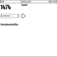 100 Steckkerbstifte DIN 1474 Stahl 5x24