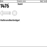 500 Halbrundkerbnägel DIN 1476 Stahl 2,5x10