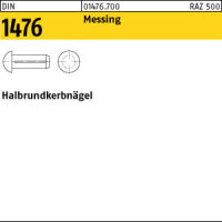 200 Halbrundkerbnägel DIN 1476 Messing 2x5