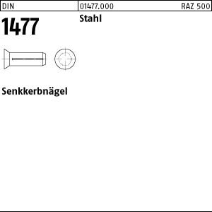 500 Senkkerbnägel DIN 1477 Stahl 3x8