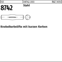 100 Knebelkerbstifte ISO 8742 Stahl 4x14