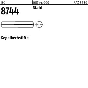 100 Kegelkerbstifte ISO 8744 Stahl 8x50