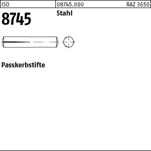 100 Passkerbstifte ISO 8745 Stahl 5x36