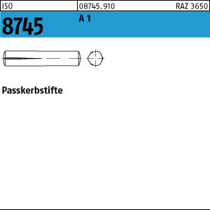100 Edelstahl Passkerbstifte ISO 8745 1.4305 8x40