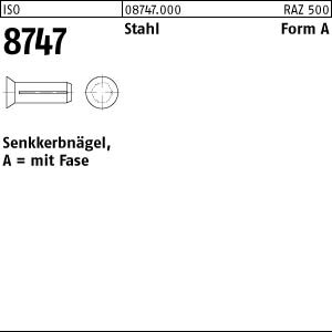 250 Senkkerbnägel ISO 8747 Stahl 5x20
