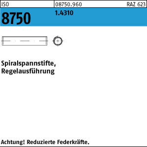 1000 Edelstahl Spiralspannstifte ISO 8750 1.4310 2,5x6