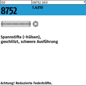 100 Edelstahl Spannstifte ISO 8752 1.4310 4,5x36
