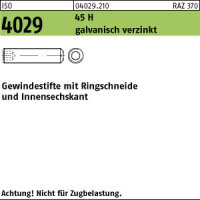 50 Inbus Gewindestifte ISO 4029 45H verzinkt M16x70