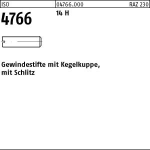 100 Schlitz Gewindestifte ISO 4766 14H Stahl M8x12