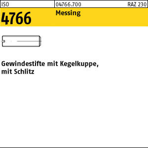 100 Schlitz Gewindestifte ISO 4766 Messing M4x4
