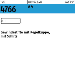 25 Edelstahl V4A Schlitz Gewindestifte ISO 4766 A4 M6x25