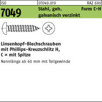 100 Linsenkopf Blechschrauben ISO 7049 verzinkt 4,2x32 -C-H