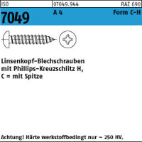 250 Edelstahl V4A Linsenkopf Blechschrauben ISO 7049 A4...