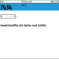 25 Edelstahl Schlitz Gewindestifte ISO 7434 1.4305 M6x6