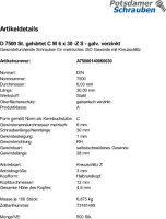 500 Gewindefurchende Schrauben DIN 7500 St. gehärtet...