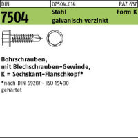 1000 Sechskant Bohrschrauben DIN 7504 verzinkt K 3,9x32