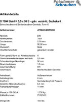 100 Sechskant Bohrschrauben DIN 7504 verzinkt K 5,5x90