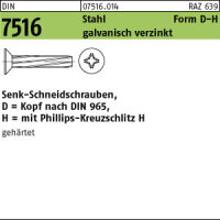 250 Gewinde Schneidschrauben DIN 7516 Stahl D M6x50 -H...