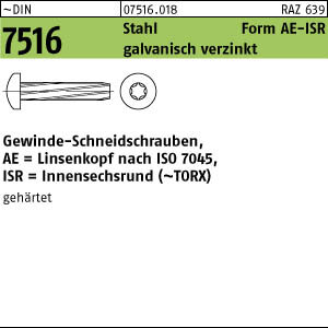 1000 Gewinde Schneidschrauben DIN 7516 Stahl AE M4x20 TX 20 verzinkt