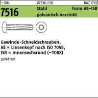 500 Gewinde Schneidschrauben DIN 7516 Stahl AE M6x25 TX...