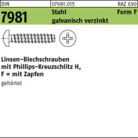 500 Linsenkopf Blechschrauben DIN 7981 verzinkt 4,8x16 -F-H