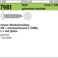 250 Linsenkopf Torx Blechschrauben DIN 7981 verzinkt...