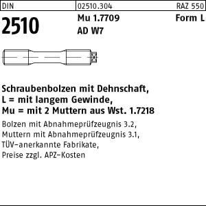 1 Schraubenbolzen DIN 2510 1.7709 LM16x120 Mu 1.7218 (1.7258), je 2Mu NF