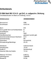 50 Verschlussschrauben DIN 5586 Stahl BG 1/2 A C, mit...