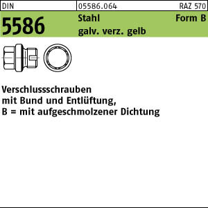 25 Verschlussschrauben DIN 5586 Stahl BG 1 A C, mit Dichtung C