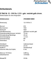 25 Hohlschrauben DIN 7643 St. 12 - 3 M 16 x 1,5 verzinkt...