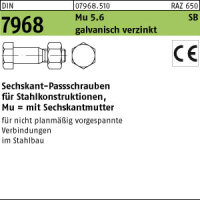 25 Sechskant Passschrauben DIN 7968 Mu 5.6 / CE M24x80...