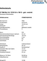 10 Sechskant Passschrauben DIN 7968 Mu 5.6 / CE M24x100...