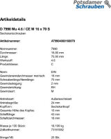 25 Sechskantschrauben DIN 7990 Mu 4.6 / CE M16x70 Stahl