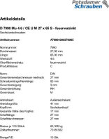 10 Sechskantschrauben DIN 7990 Mu 4.6 / CE U M27x65...