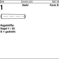 100 Kegelstifte DIN 1 Stahl Form B 6x28