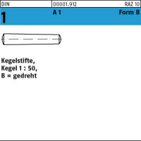 50 Edelstahl Kegelstifte DIN 1 1.4305 Form B 3x20
