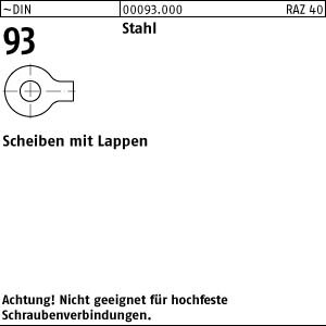 25 Scheiben mit Lappen DIN 93 Stahl 50