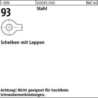 100 Scheiben mit Lappen DIN 93 Stahl 19