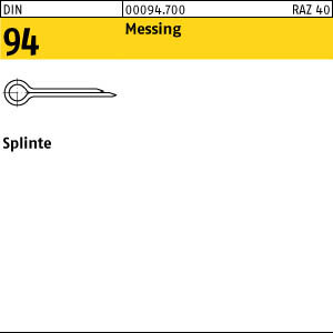 200 Splinte DIN 94 Messing 1,6x25