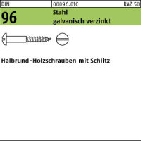 500 Halbrundkopf Holzschrauben DIN 96 verzinkt 1,6x10